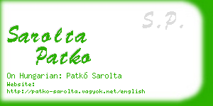 sarolta patko business card